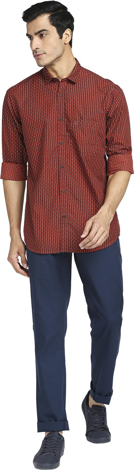 Image of COLORPLUS Men Printed Casual Red Shirt