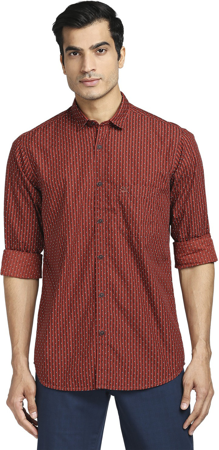 Image of COLORPLUS Men Printed Casual Red Shirt
