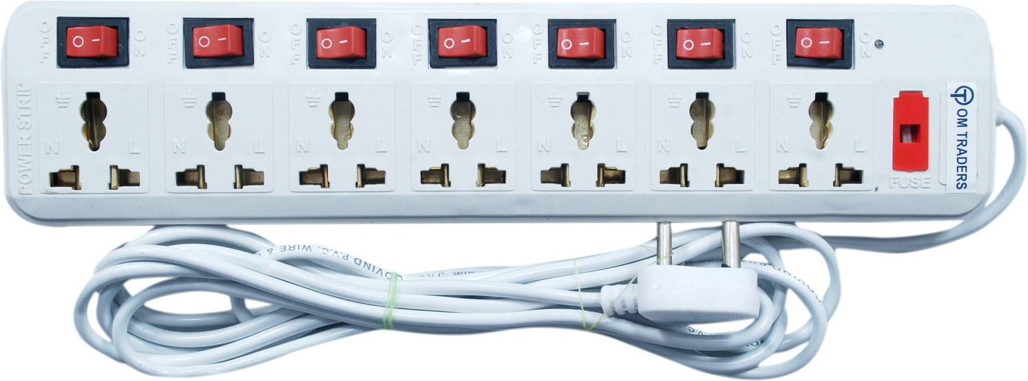 Om Traders 7 Socket Power Strip Extension Cord - Image 1
