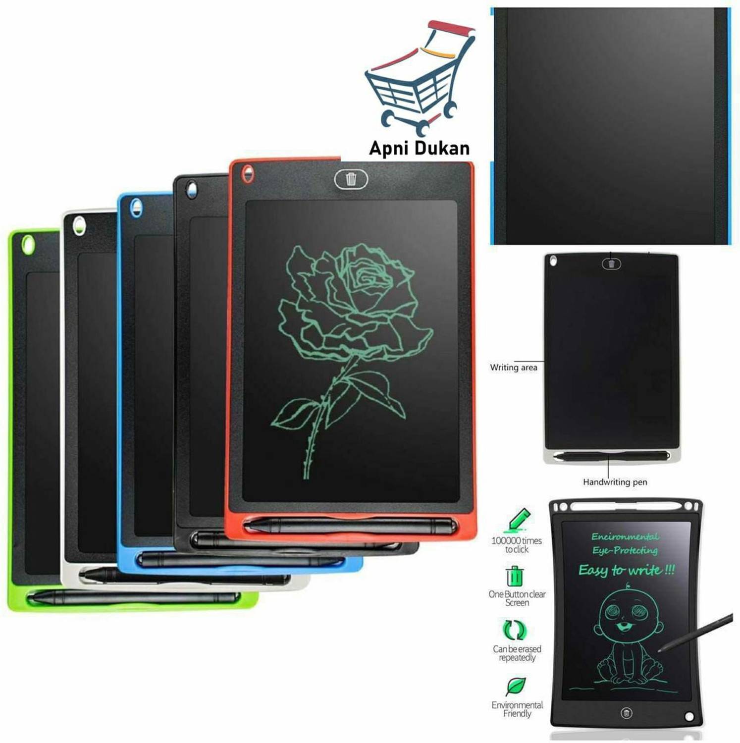 SUPERSQUAD 123 KIDS WRiTTING PAD 8.5 x 8.5 inch Graphics Tablet Connectivity - Wireless