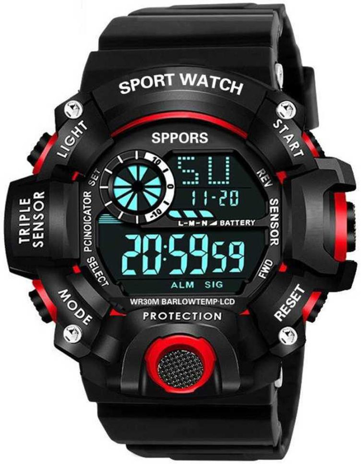 Image of Hoursly Red Ring Red Ring Digital Watch - For Men & Women