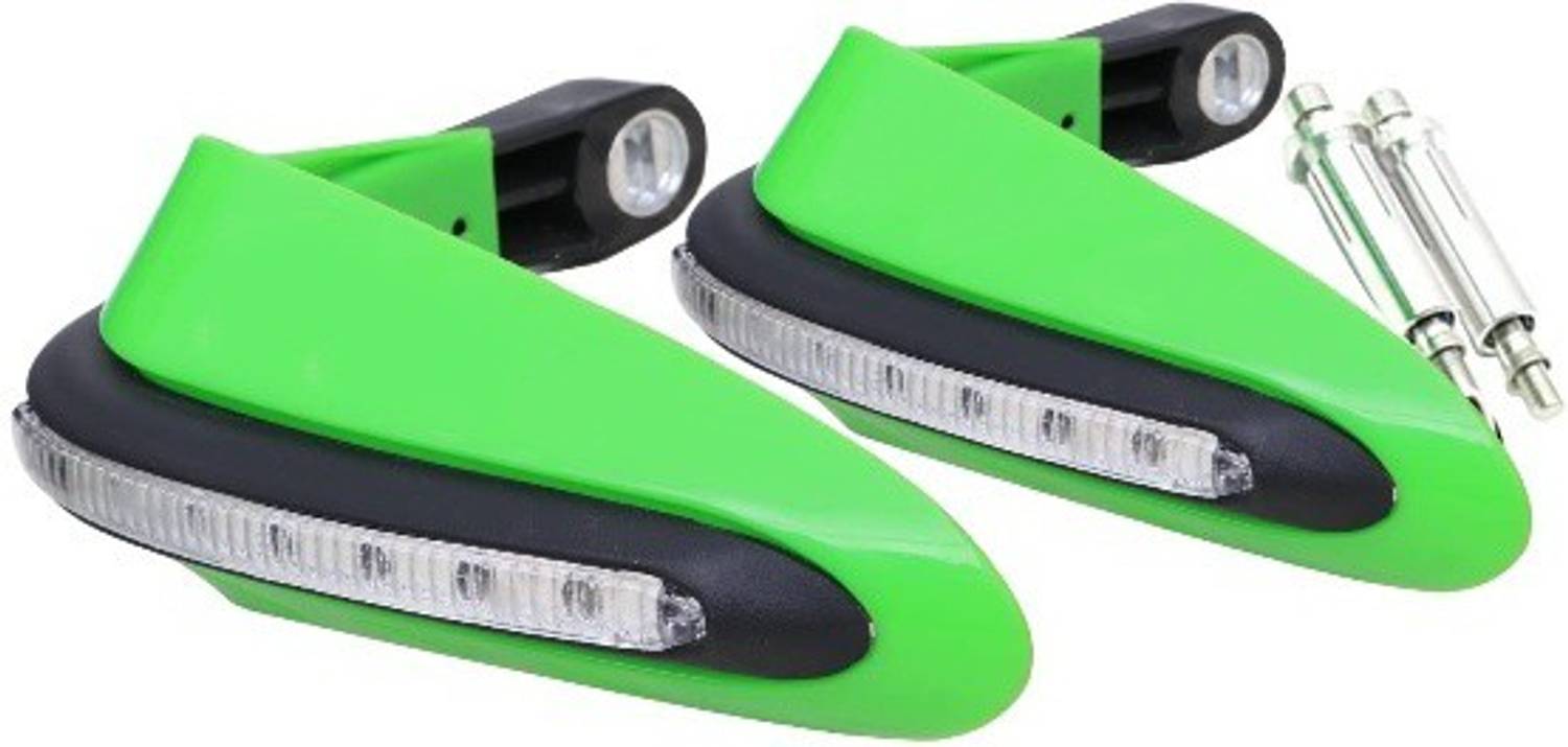 acube mart 7/8" 22mm Motorcycle Hand Guard with LED Light Universal Bike Handle (green) Bike Crash Guard