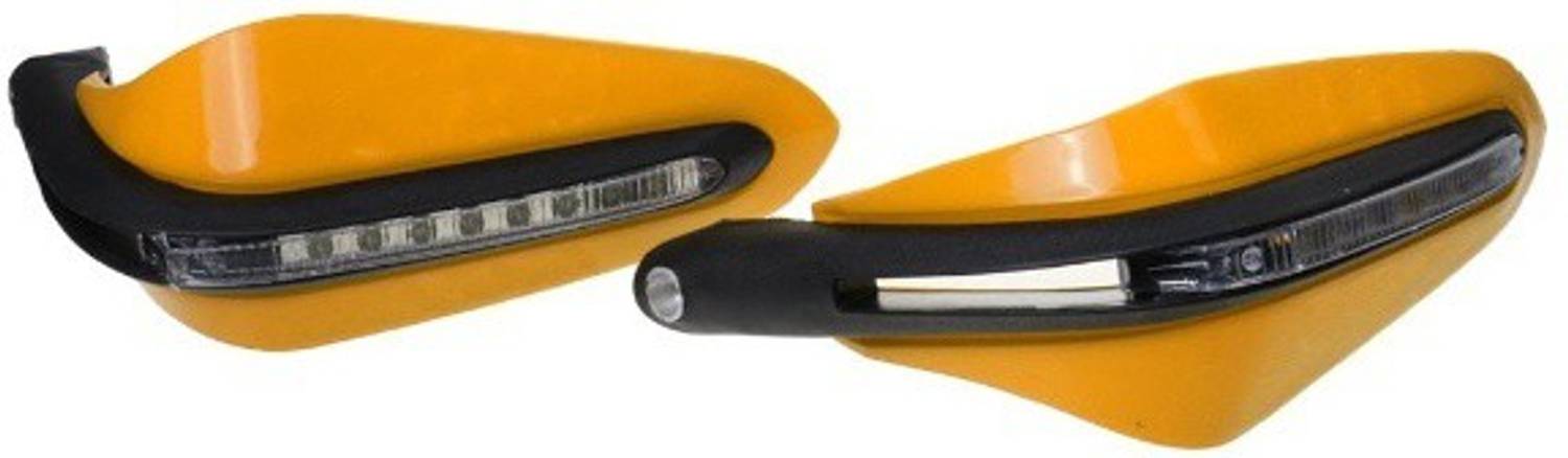 acube mart 7/8" 22mm Motorcycle Hand Guard with LED Light Universal Bike Handle (yellow) Bike Crash Guard