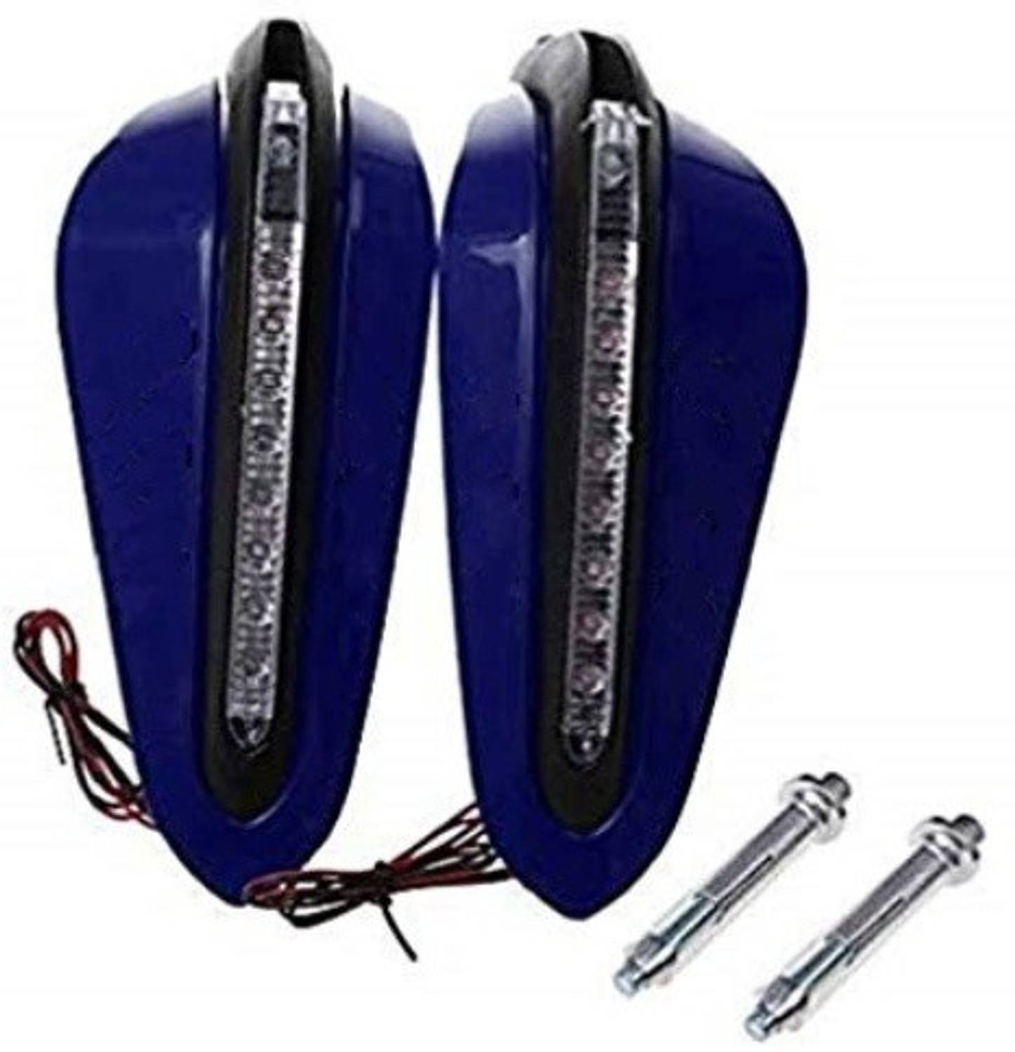 acube mart 7/8" 22mm Motorcycle Hand Guard with LED Light Universal Bike Handle (blue) Bike Crash Guard