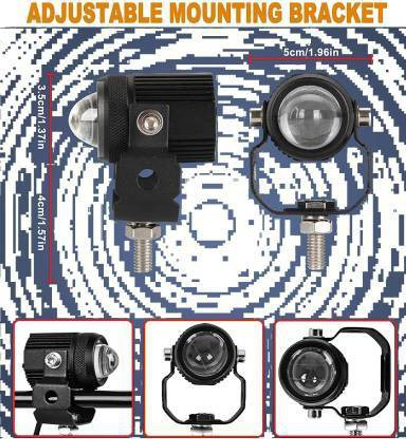 Image of AUTOGARH Universal Dual Mini Driving Fog Light For Yamaha R15 V2 Fog Lamp Motorbike LED for Yamaha (12 V, 18 W)