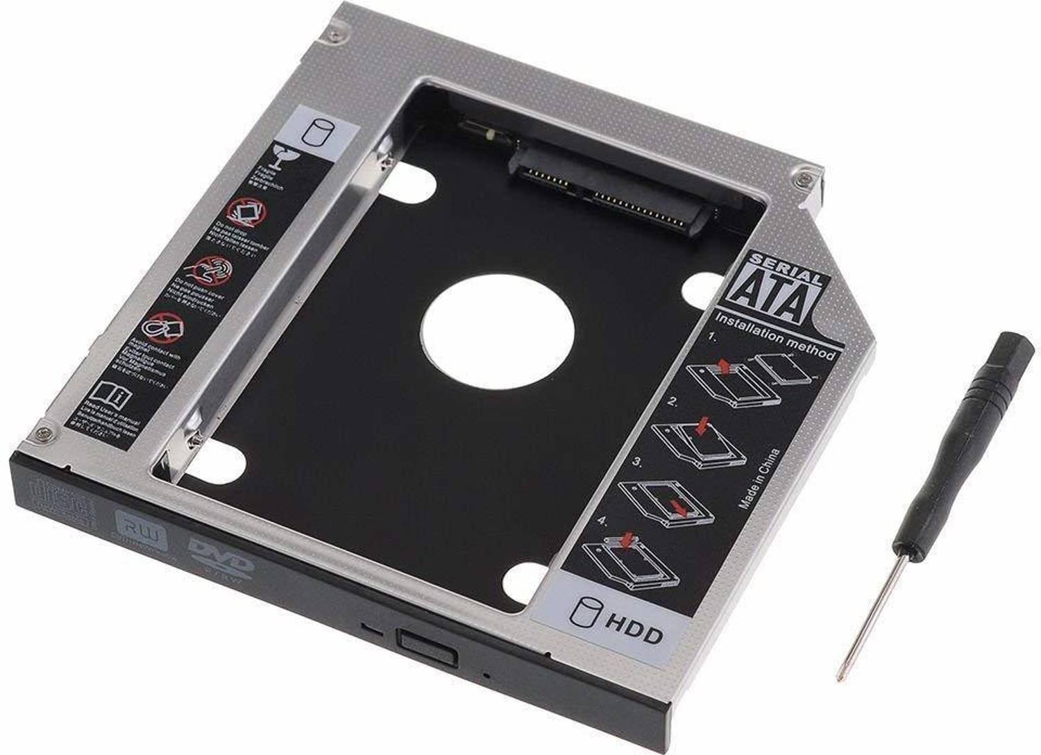 Generix Bay 2nd Hard Drive Caddy, 9.5 mm CD/DVD Drive Slot for SSD and HDD Your Laptop 2.5 inch Internal Hard Drive Enclosure/HDD Caddy