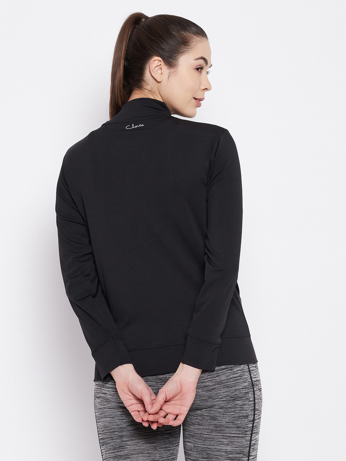 Image of Clovia Full Sleeve Solid Women Jacket