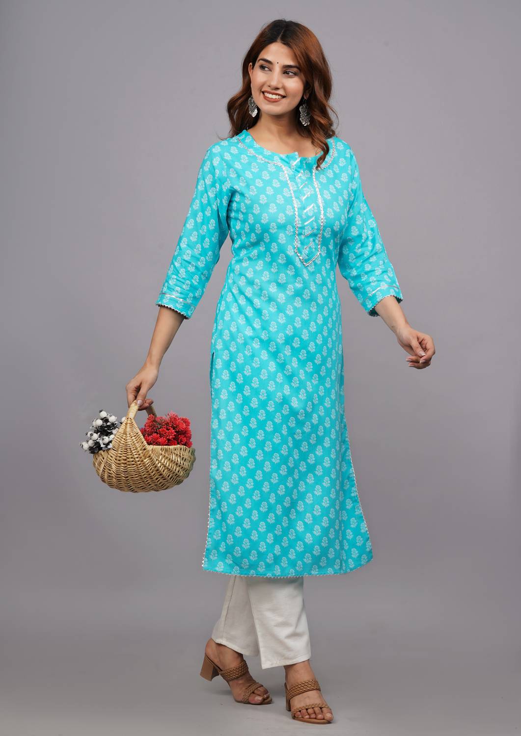 Shri Krishna Print Women Printed Viscose Rayon Straight Kurta (Li