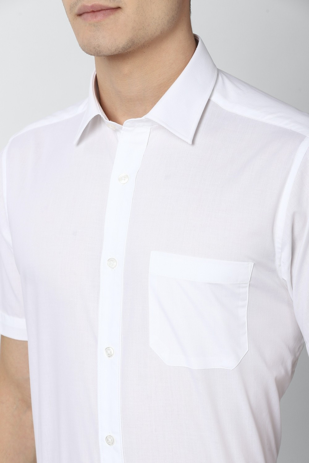 Image of PETER ENGLAND Men Solid Formal White Shirt