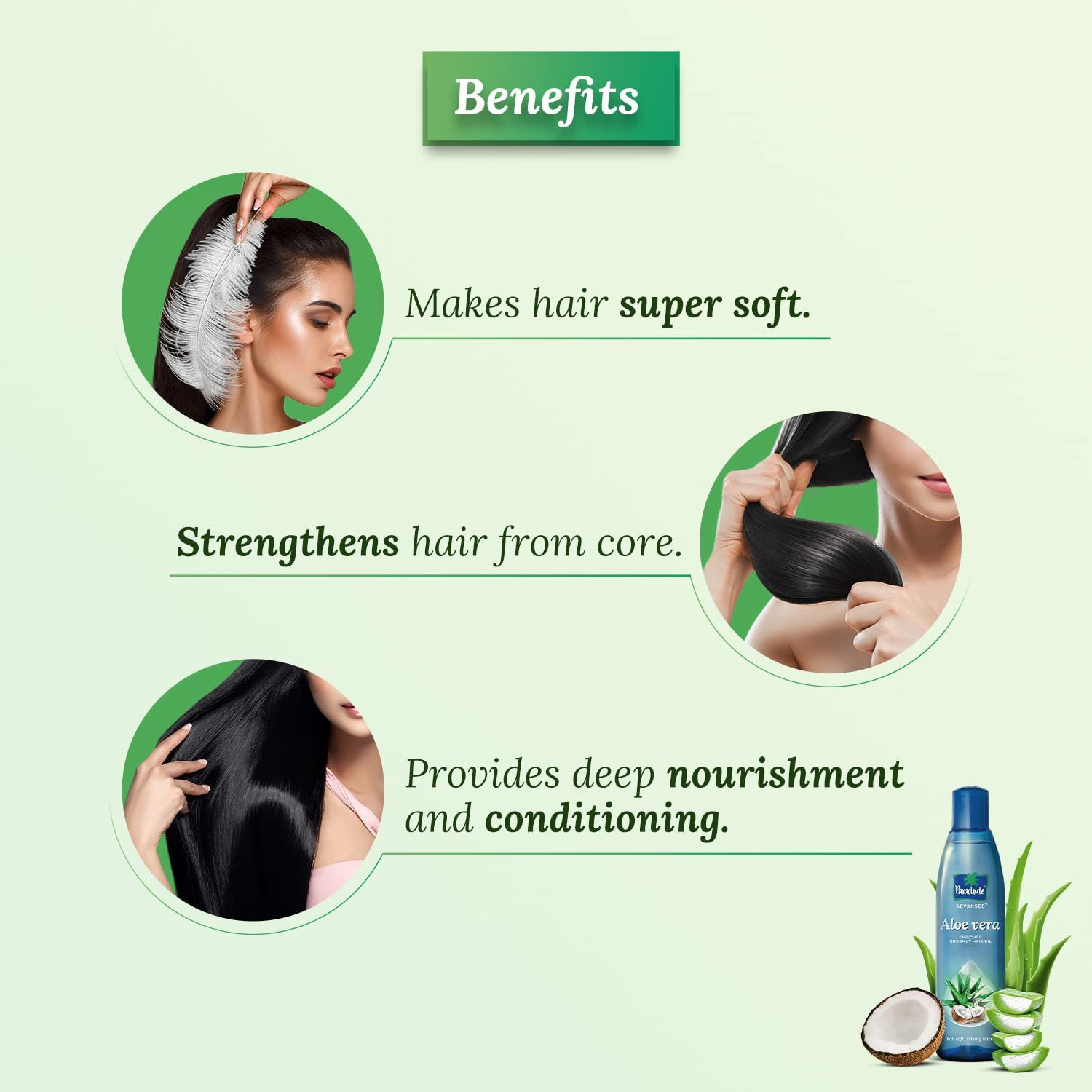 Image of Parachute Advansed Aloe Vera Enriched Coconut Hair Oil, 400 ml (Pack of 2) Hair Oil