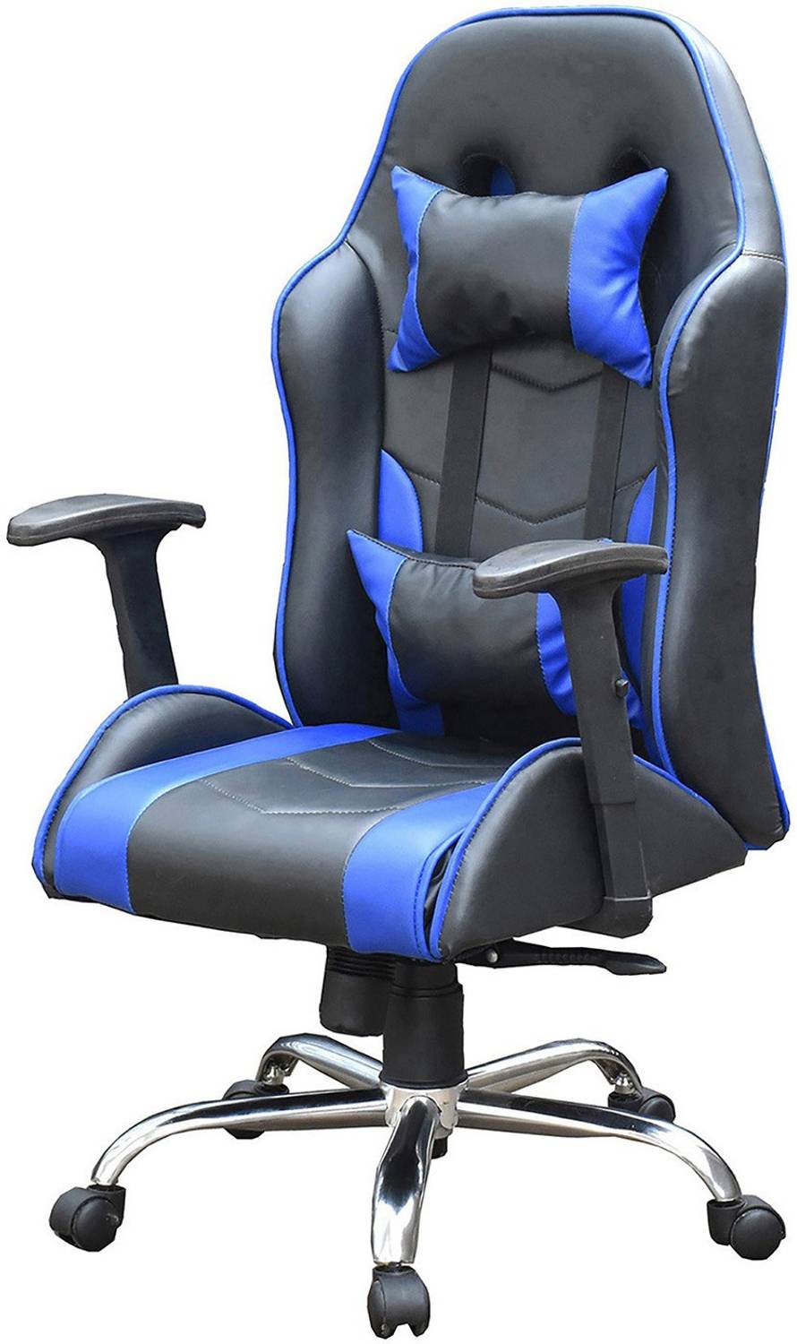 SamDecors CHAIR-GAMING-BLUE-F Computer Executive Black-Blue Finish (adjustable height of seat and armrests) Gaming Chair