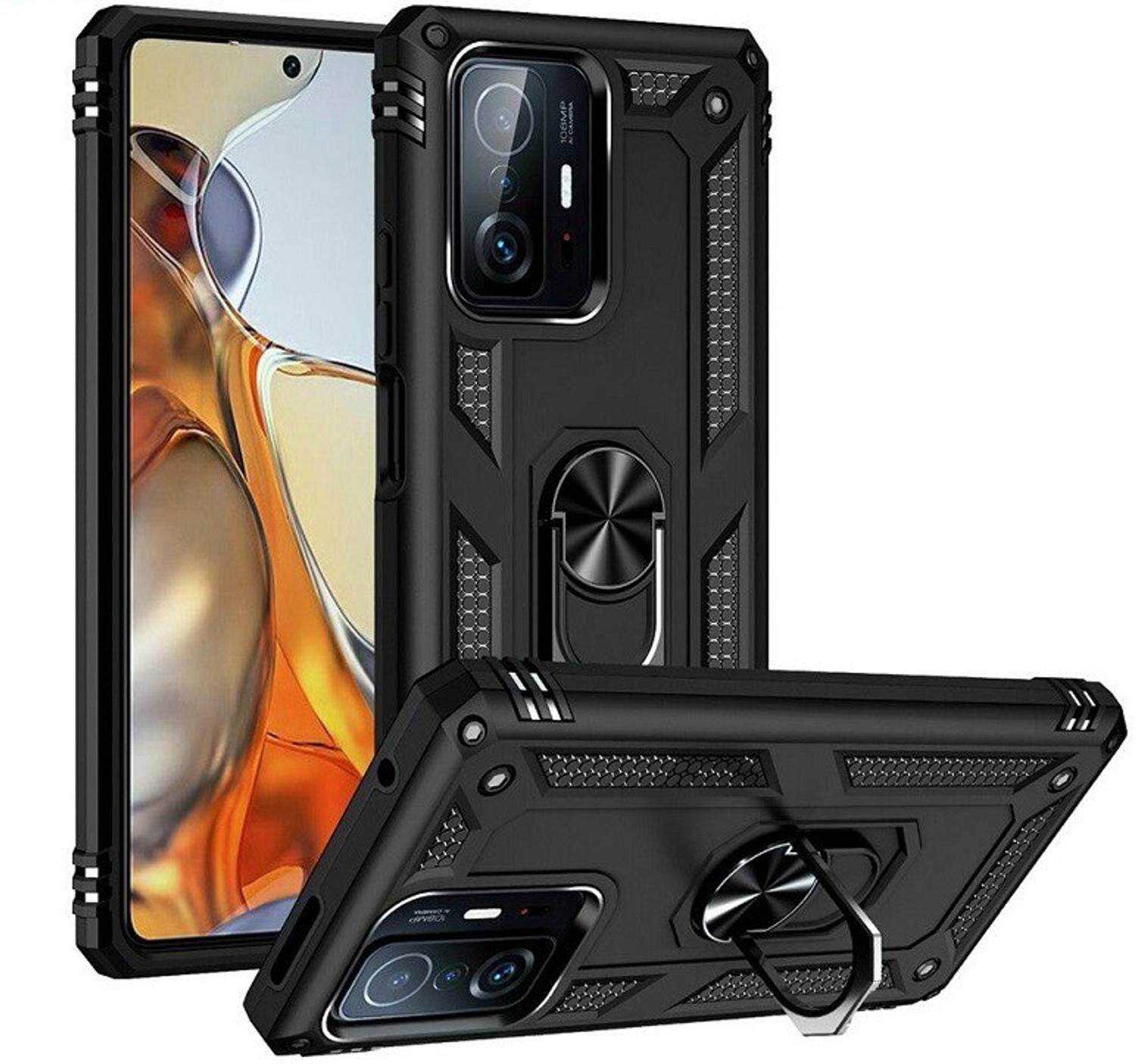 RUNICHA Back Cover for Mi 11T Pro 5G, Black - Image 1