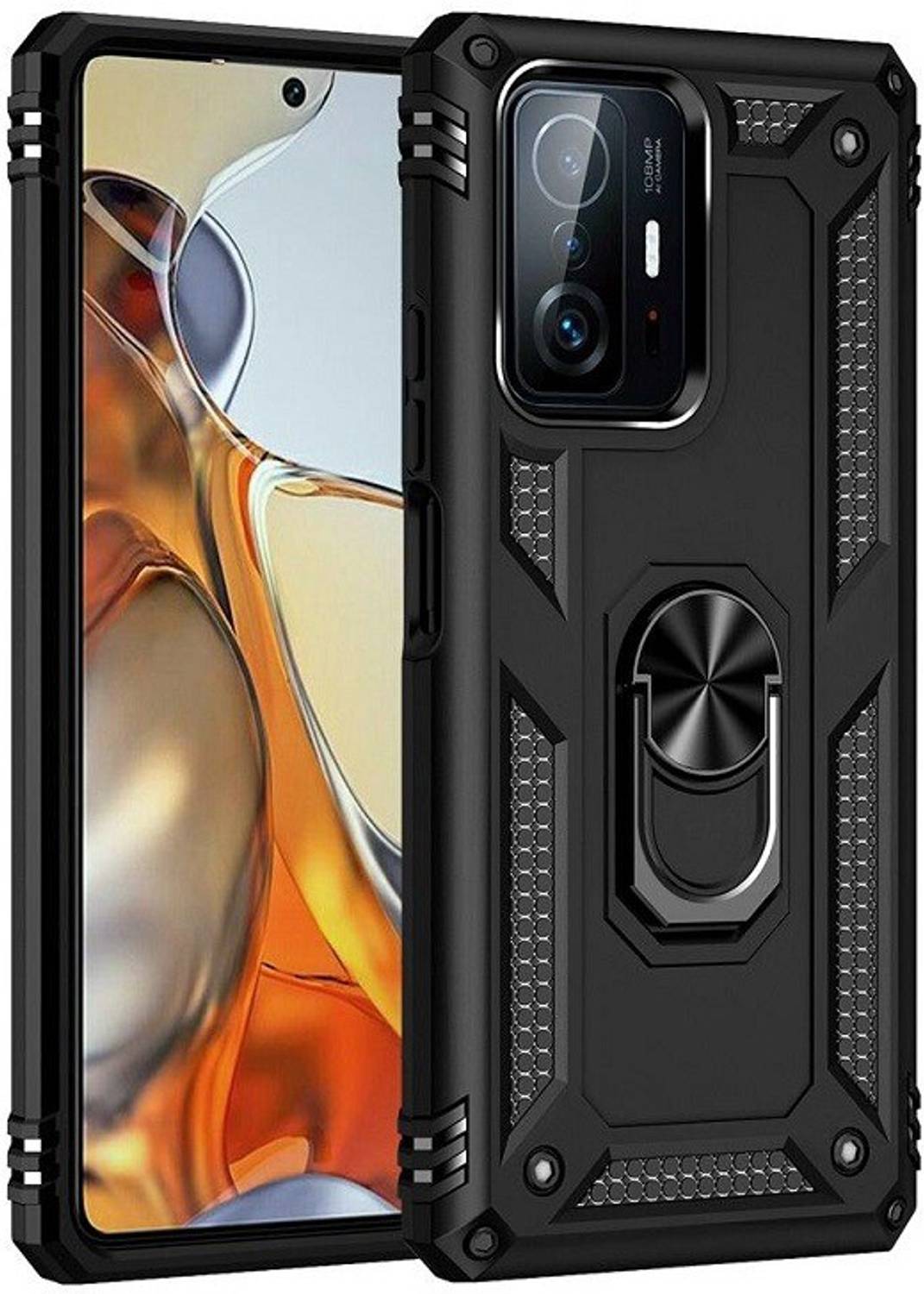 RUNICHA Back Cover for Mi 11T Pro 5G, Black - Image 2