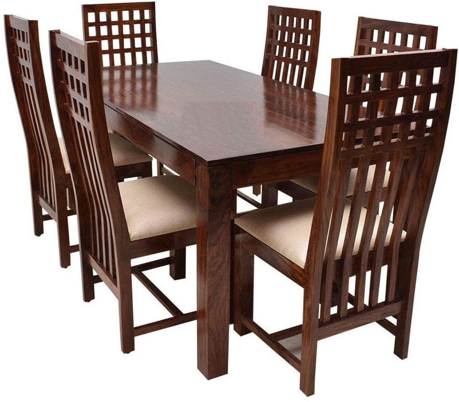 Image of SMAART CRAAFTS Premium Wooden Dining Solid Wood 6 Seater Dining Set