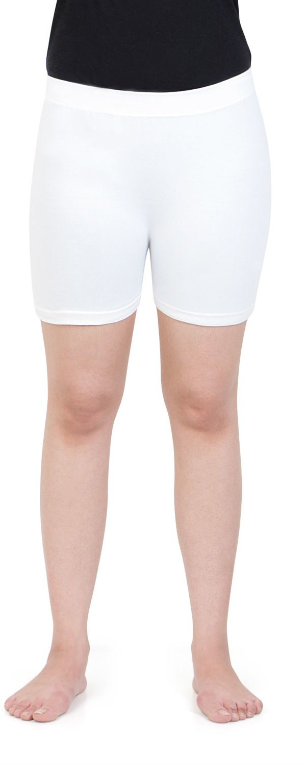 Image of BONJOUR Solid Women White Basic Shorts