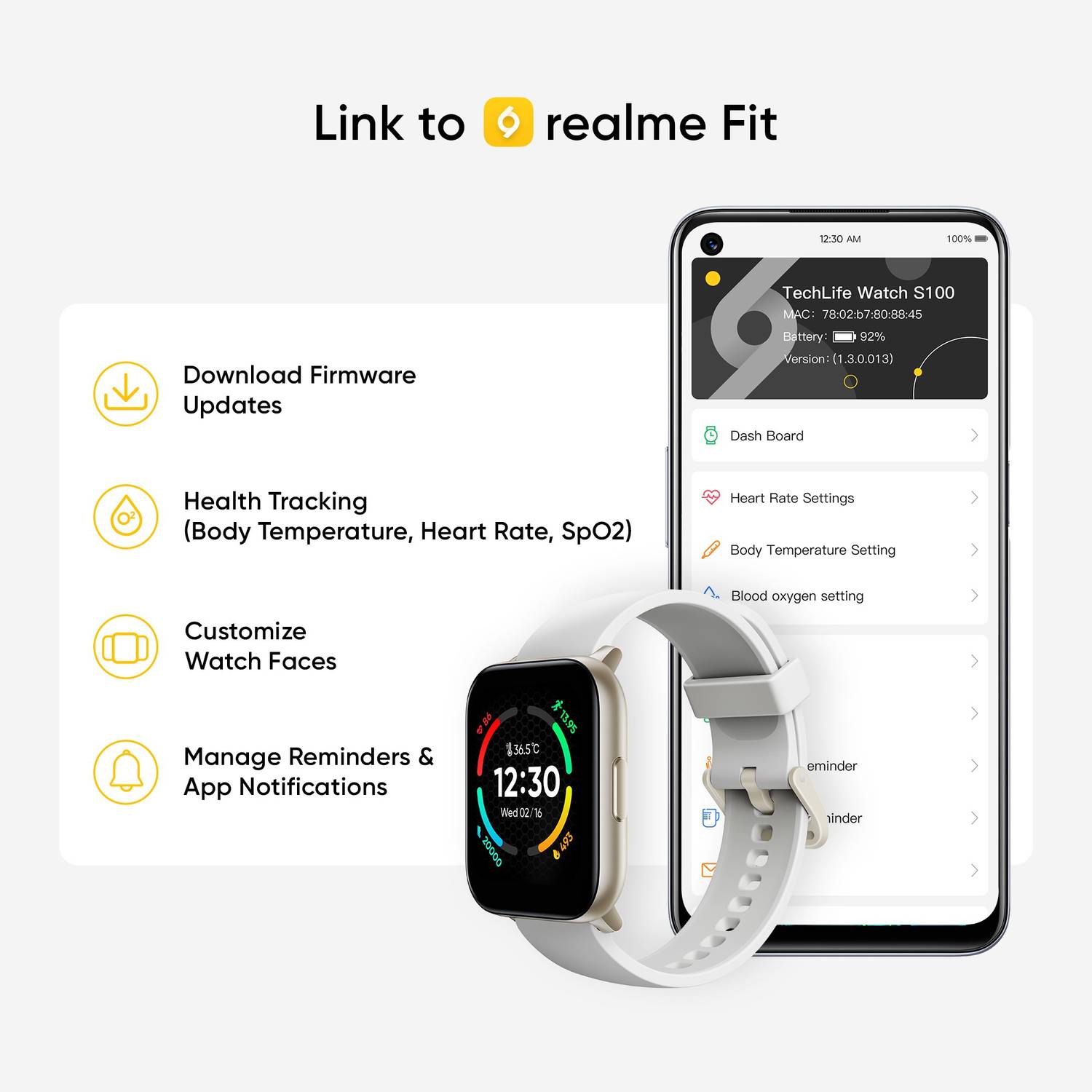 रीअलमे Watch S100 1.69" HD Display Smartwatch - Image 4