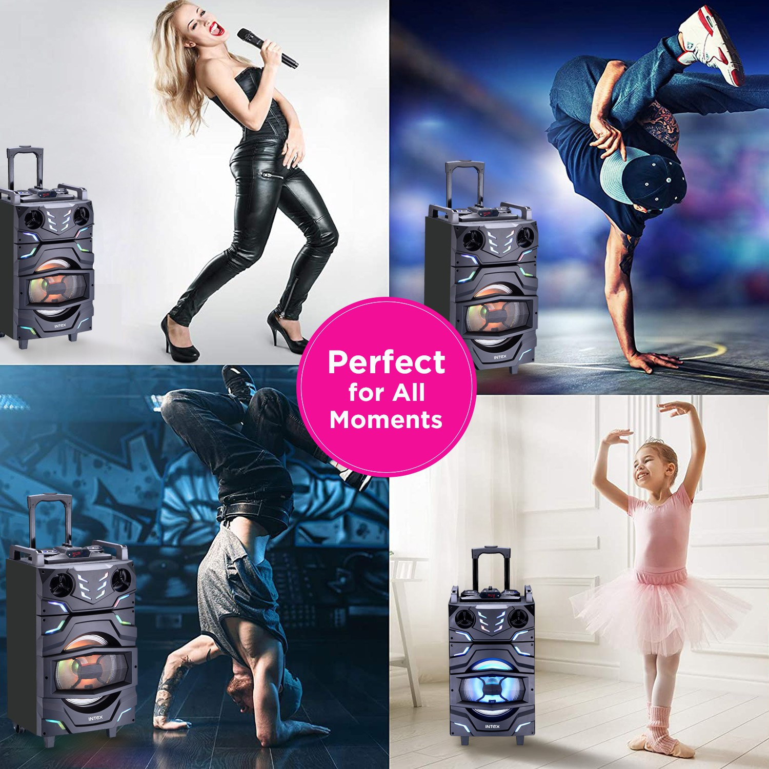 Image of Intex Multimedia Speaker T-300 TUFB (Dual) 42 W Bluetooth Party Speaker