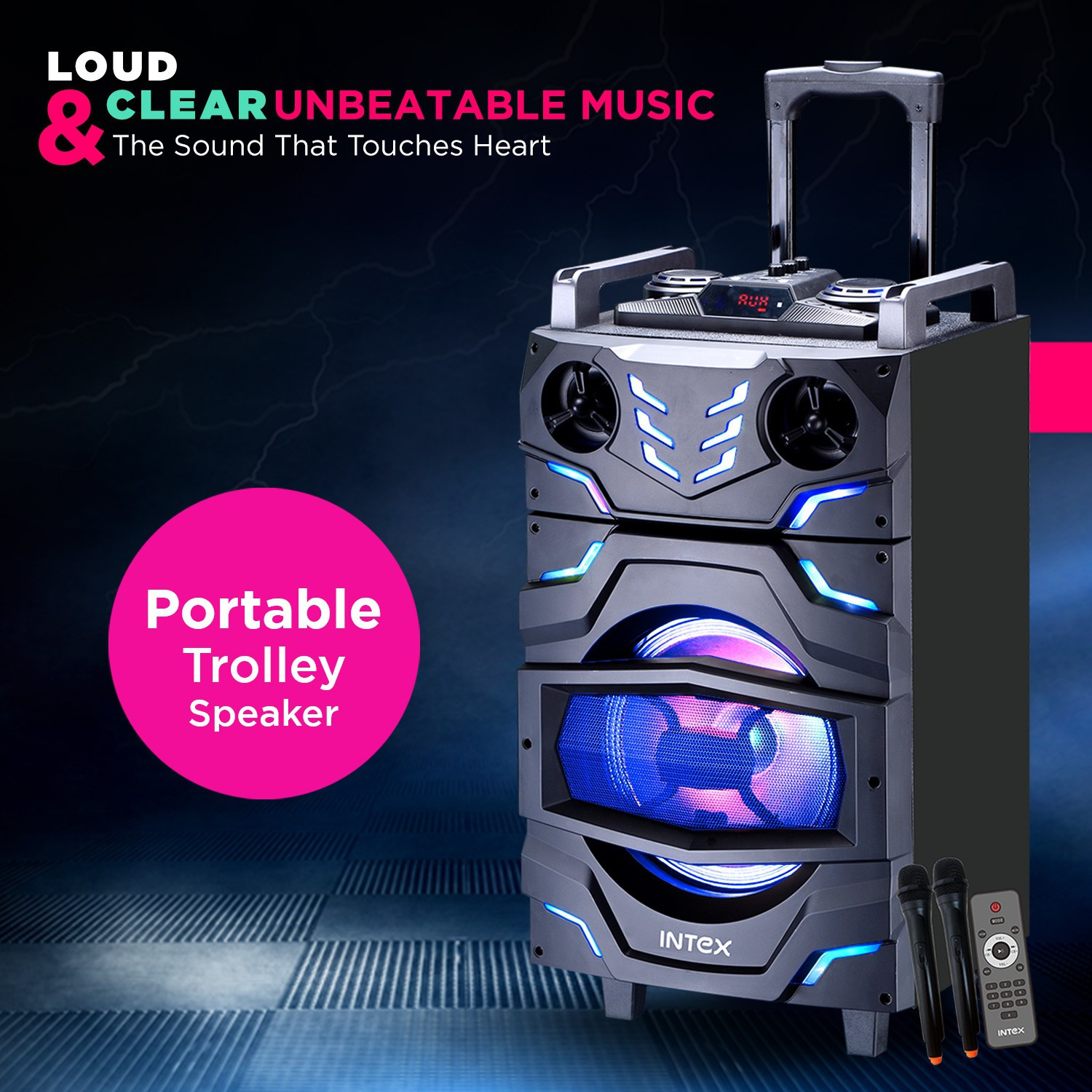 Image of Intex Multimedia Speaker T-300 TUFB (Dual) 42 W Bluetooth Party Speaker