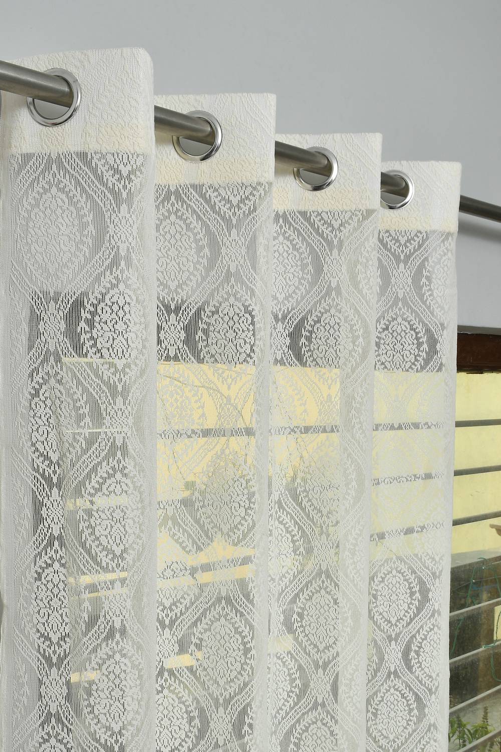 Arick Home 182 cm (6 ft) Shower Polyester Semi Transparent Curtain (Pack Of 2)