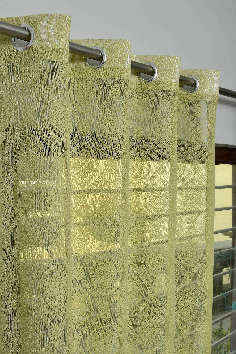 Arick Home 182 cm (6 ft) Shower Polyester Semi Transparent Curtain (Pack Of 2)