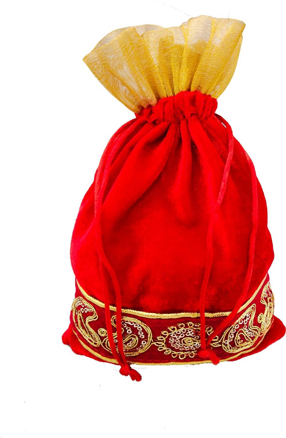 3A Featuretail 24cm x 18cm Velvet Drawstring Bag Pouches Potli for Gift Wedding Jewelry Packing Potli