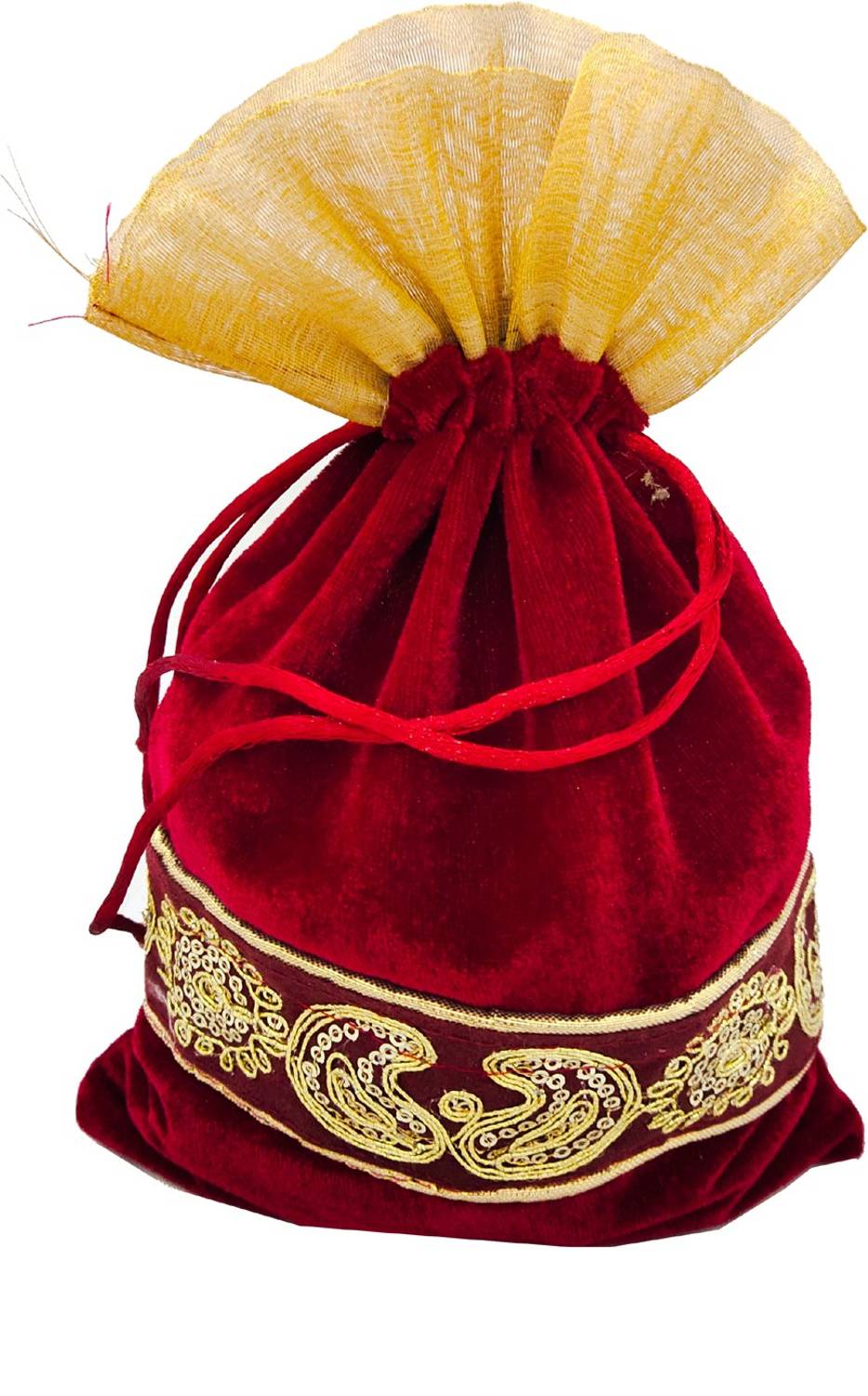 3A Featuretail 24cm x 18cm Velvet Drawstring Bag Pouches Potli for Gift Wedding Jewelry Packing Potli