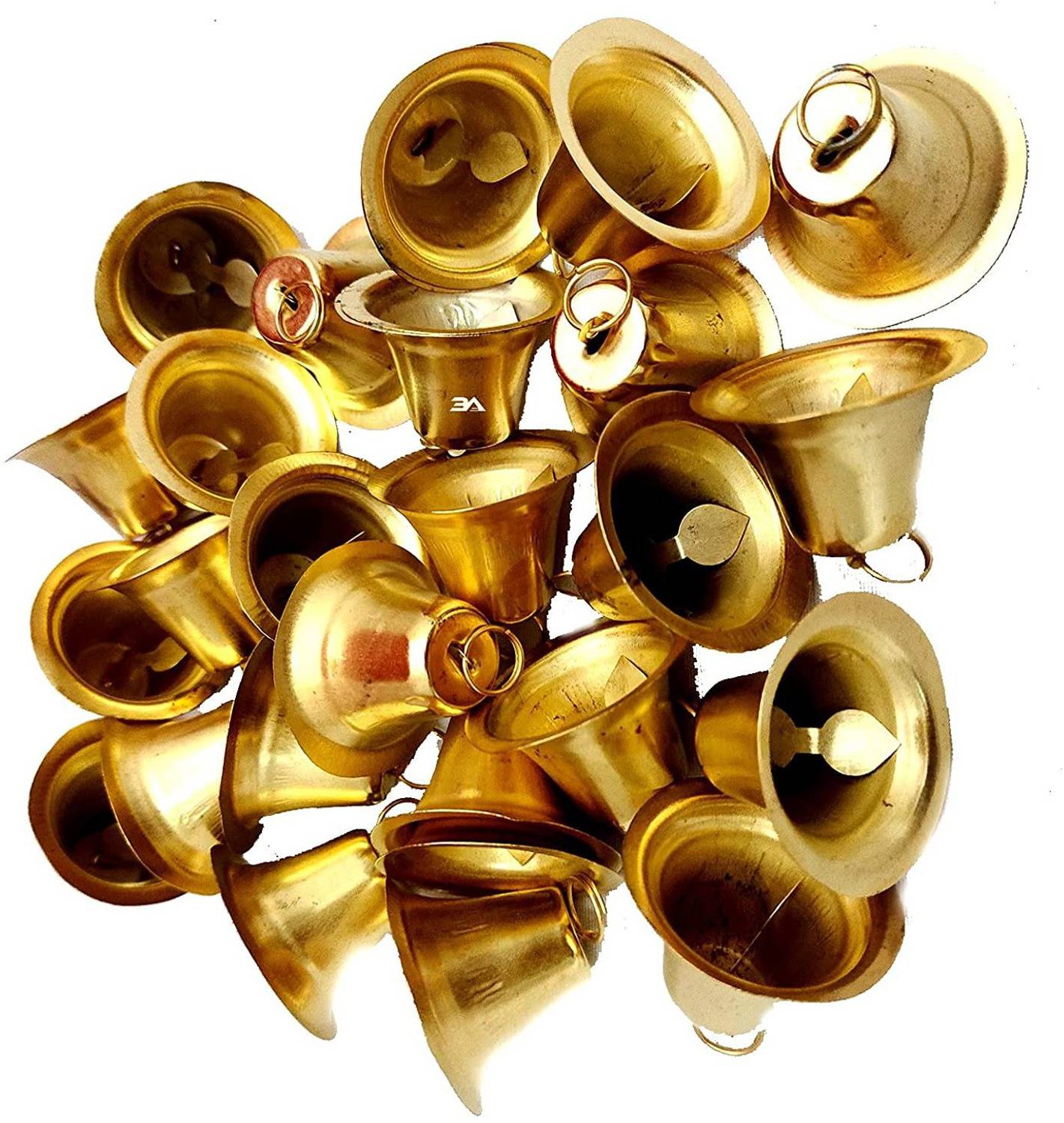 3A Featuretail Metal Golden Bell for Craft and Ornamental Bells Pack of 50