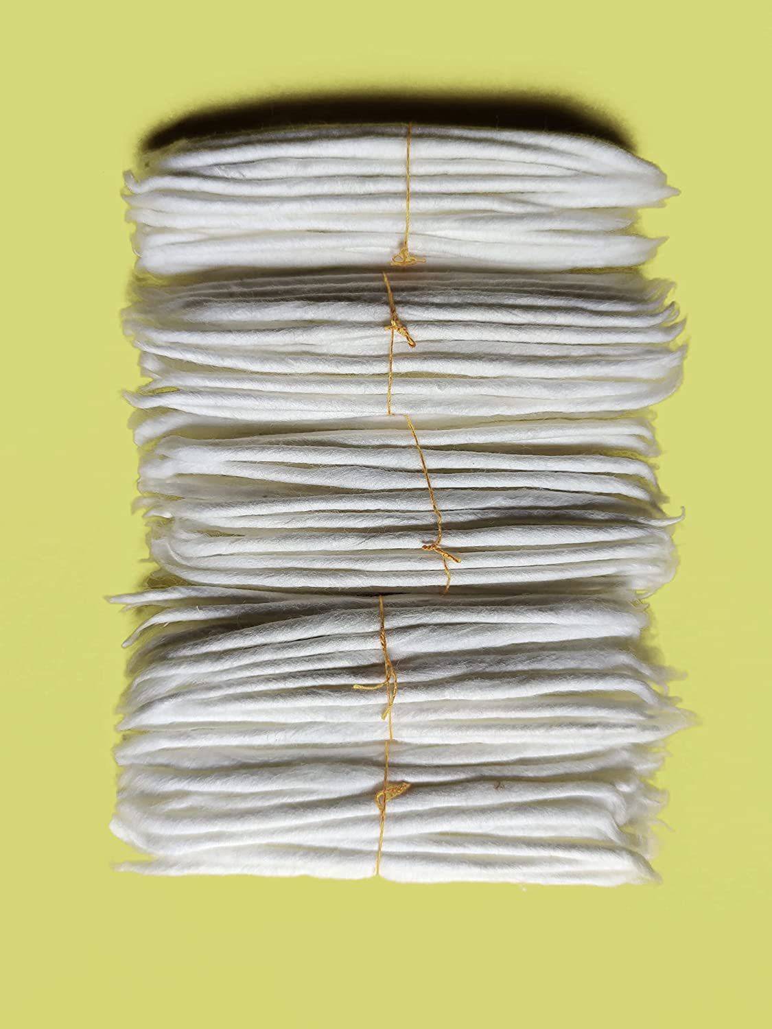 Agnirva long Cotton Wicks Lambi Batti Rui Batti For Pooja (White Pack of 500 Pcs) Cotton Wick