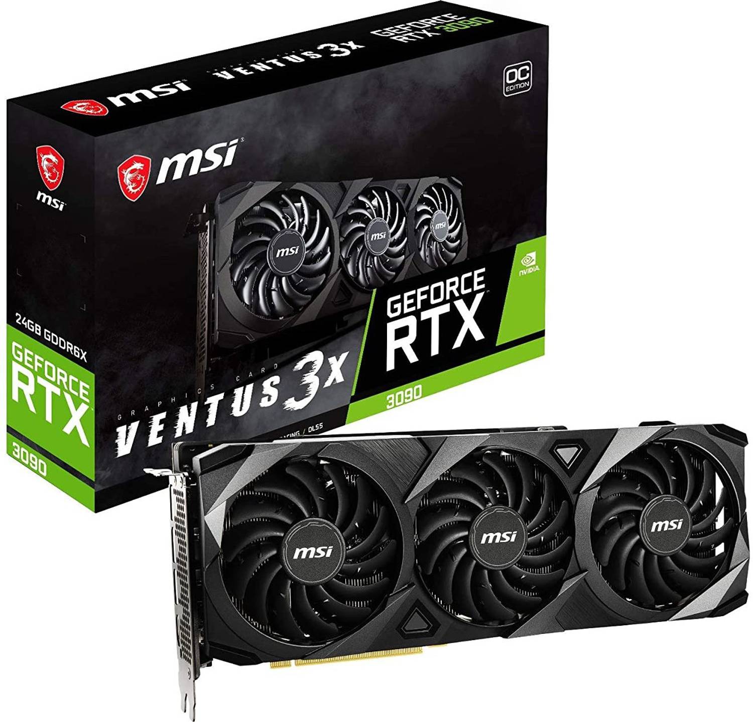 MSI RTX 3090 VENTUS GDDR6X 24 GB NVIDIA Chipset 384 bit 1725 MHz