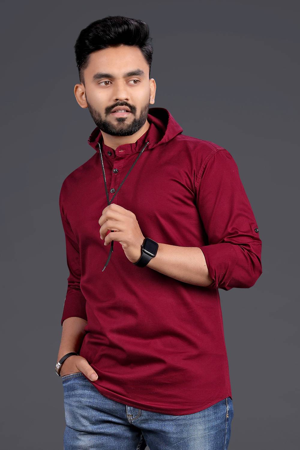 Nofilter Men Regular Fit Washed Ribbed Collar Casual Shirt