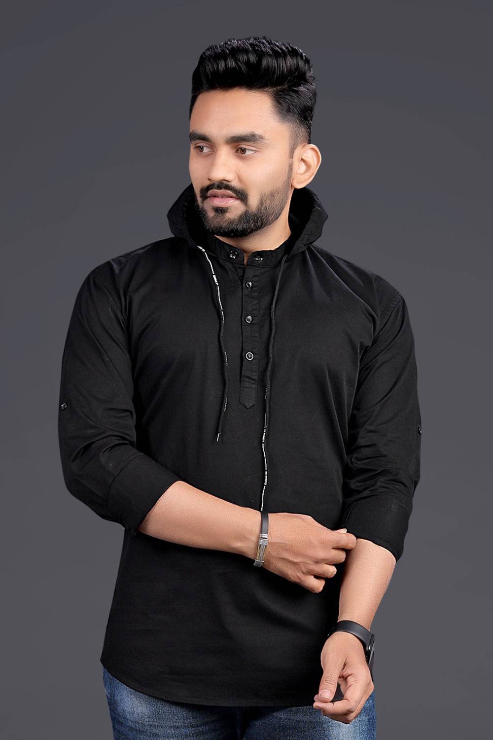 Nofilter Men Regular Fit Washed Ribbed Collar Casual Shirt