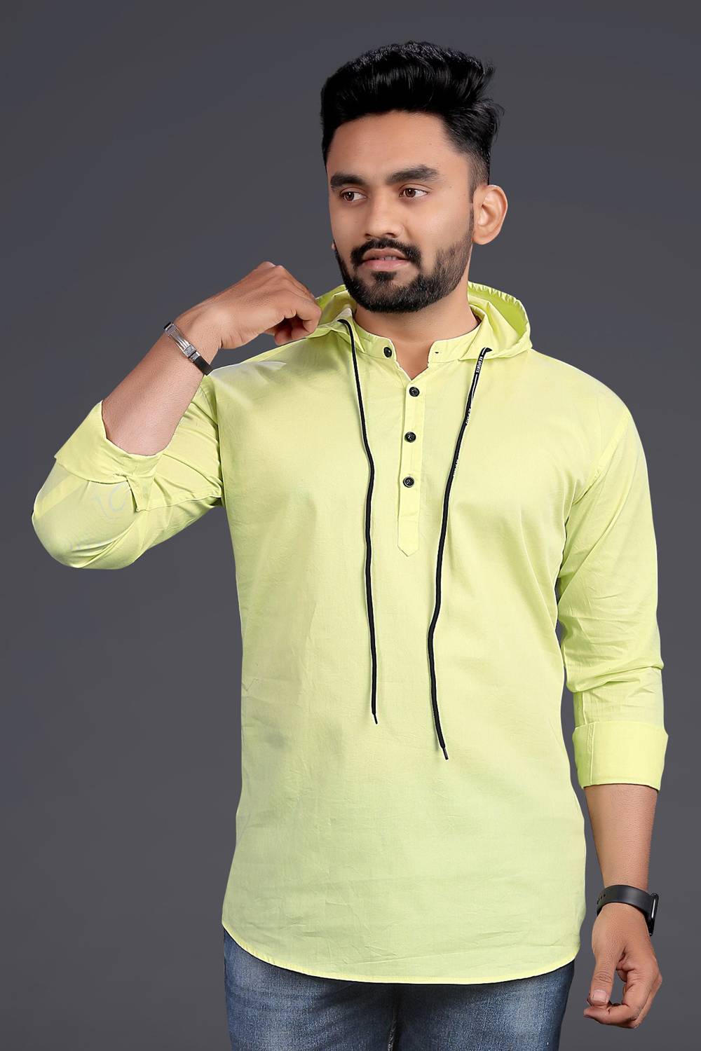 Nofilter Men Regular Fit Washed Ribbed Collar Casual Shirt