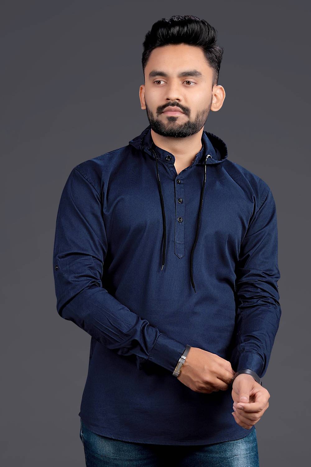 Nofilter Men Regular Fit Washed Ribbed Collar Casual Shirt