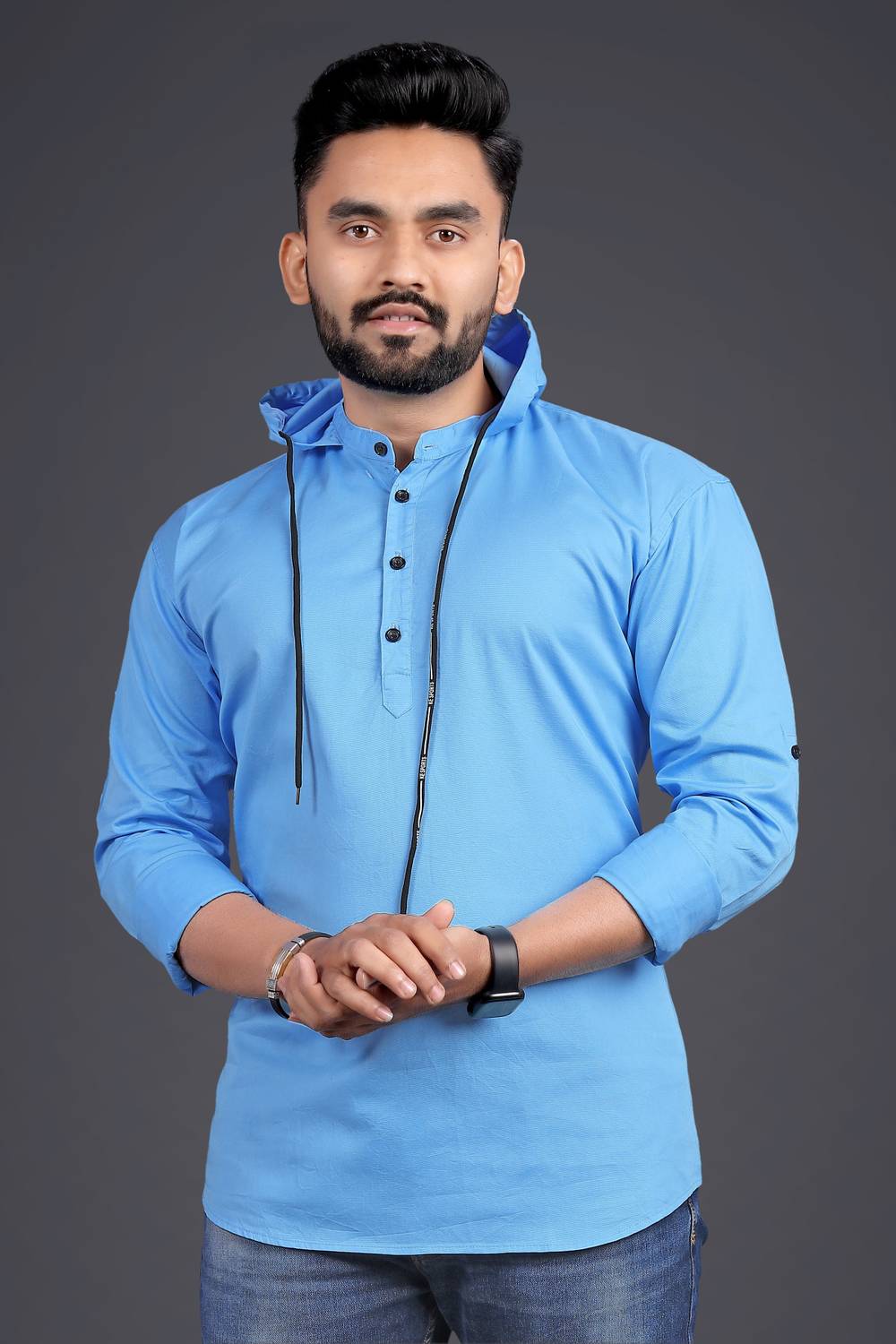 Nofilter Men Regular Fit Washed Ribbed Collar Casual Shirt