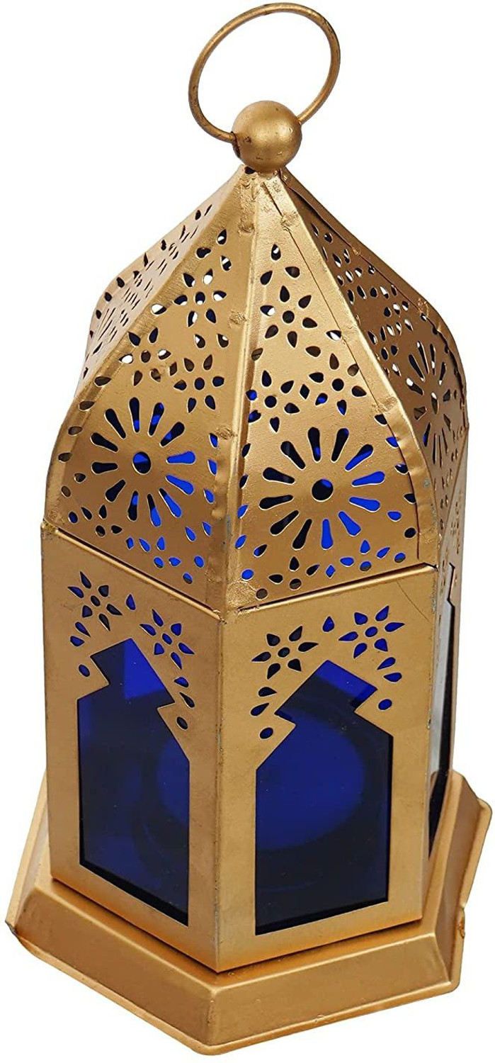Image of KAAC HANDICRAFTS Premium Moroccan laltern shape Hanging Tealight Iron Candle Holder Set