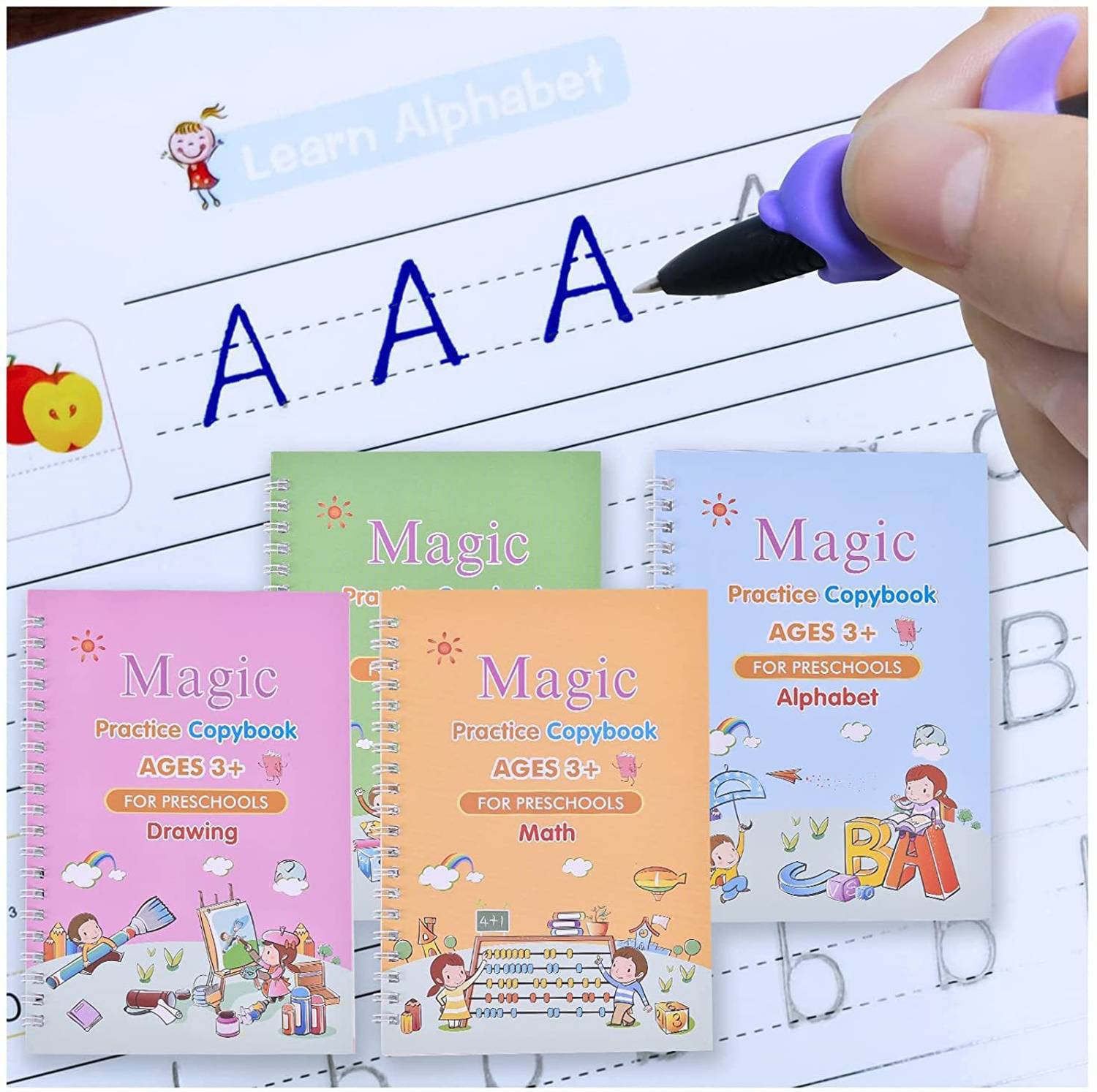 ALORNOR Magic Reusable Practice Copybook for Kids - The Print Handwiriting Workbook