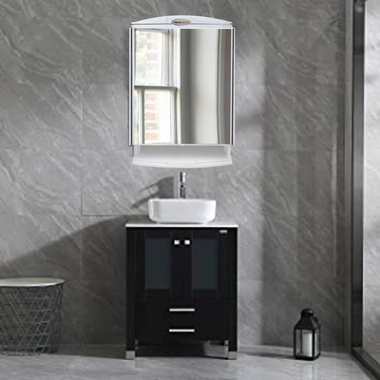 URBAN CHOICE Saffire White Bathroom Accessories Storage With Bath