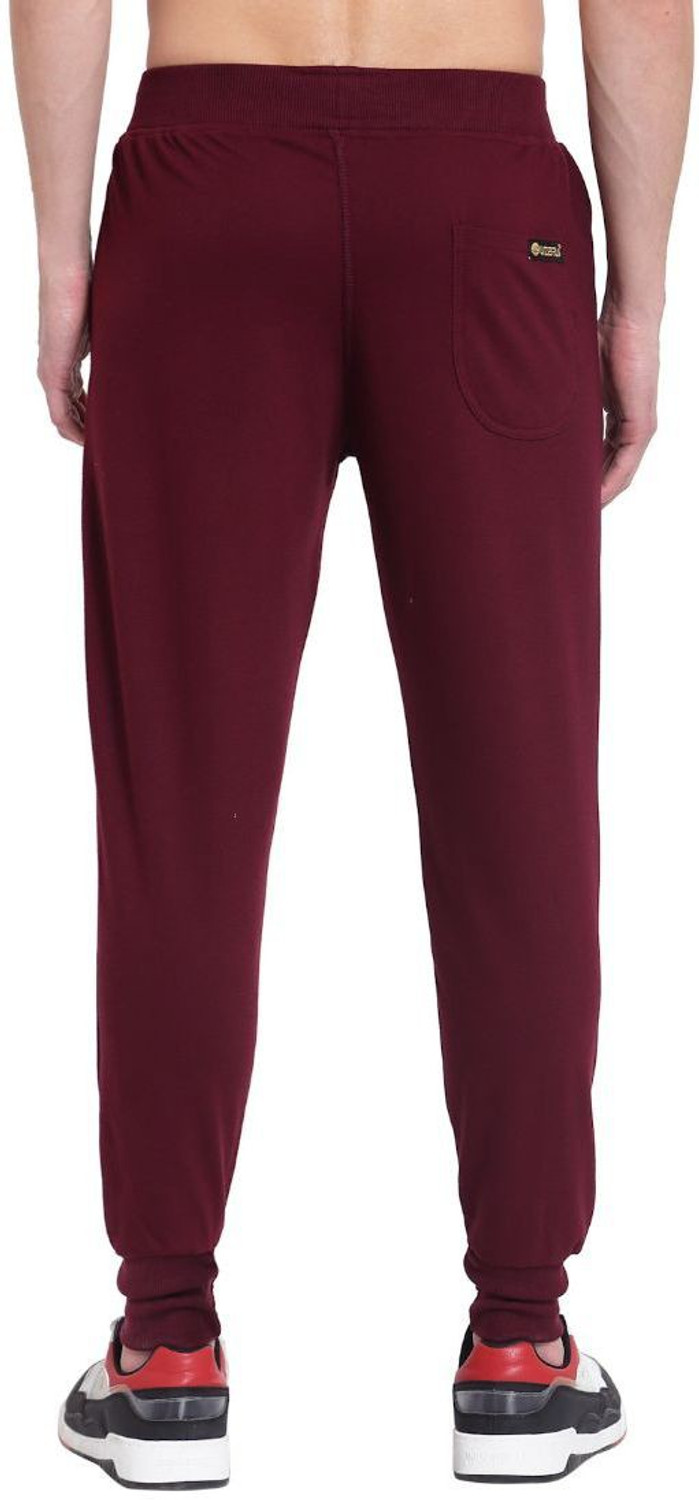 Image of UZARUS Printed Men Maroon Track Pants