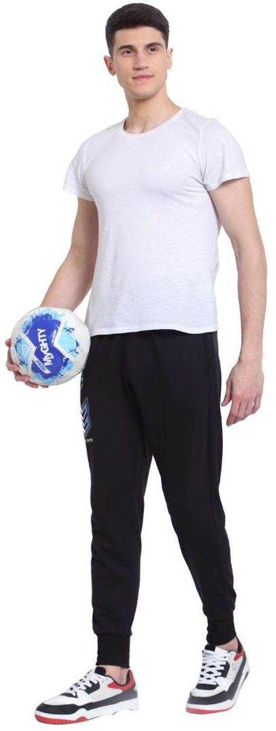 Image of UZARUS Printed Men Black Track Pants