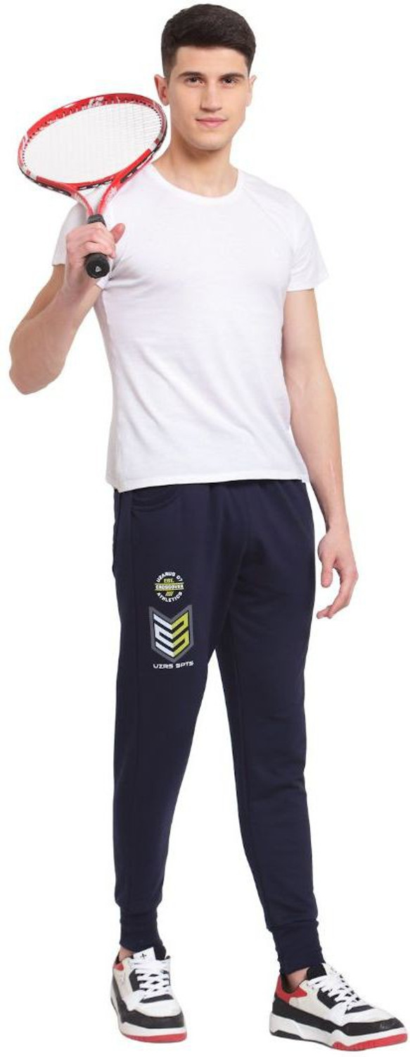 Image of UZARUS Printed Men Dark Blue Track Pants
