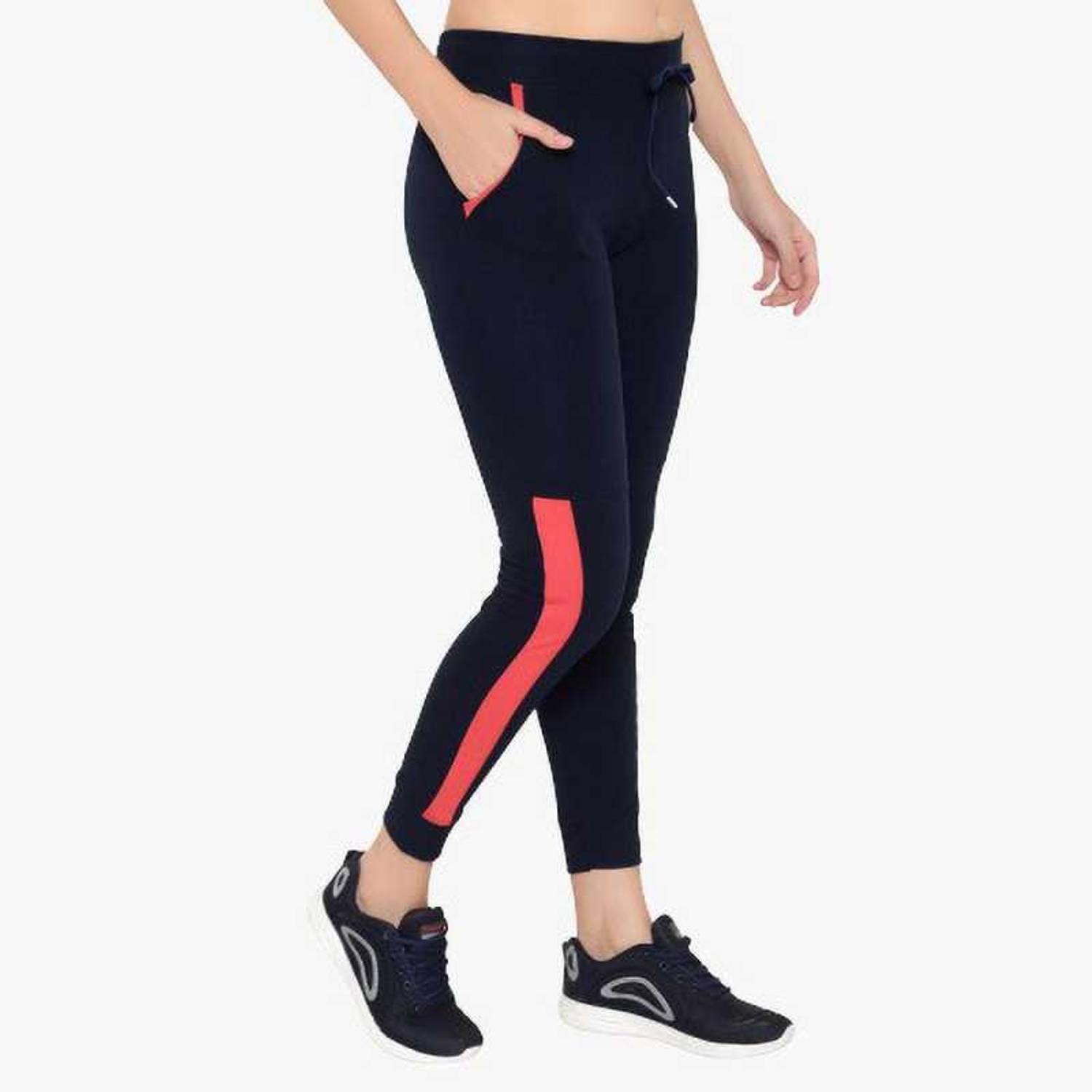 Bluecon Colorblock Women Dark Blue Track Pants