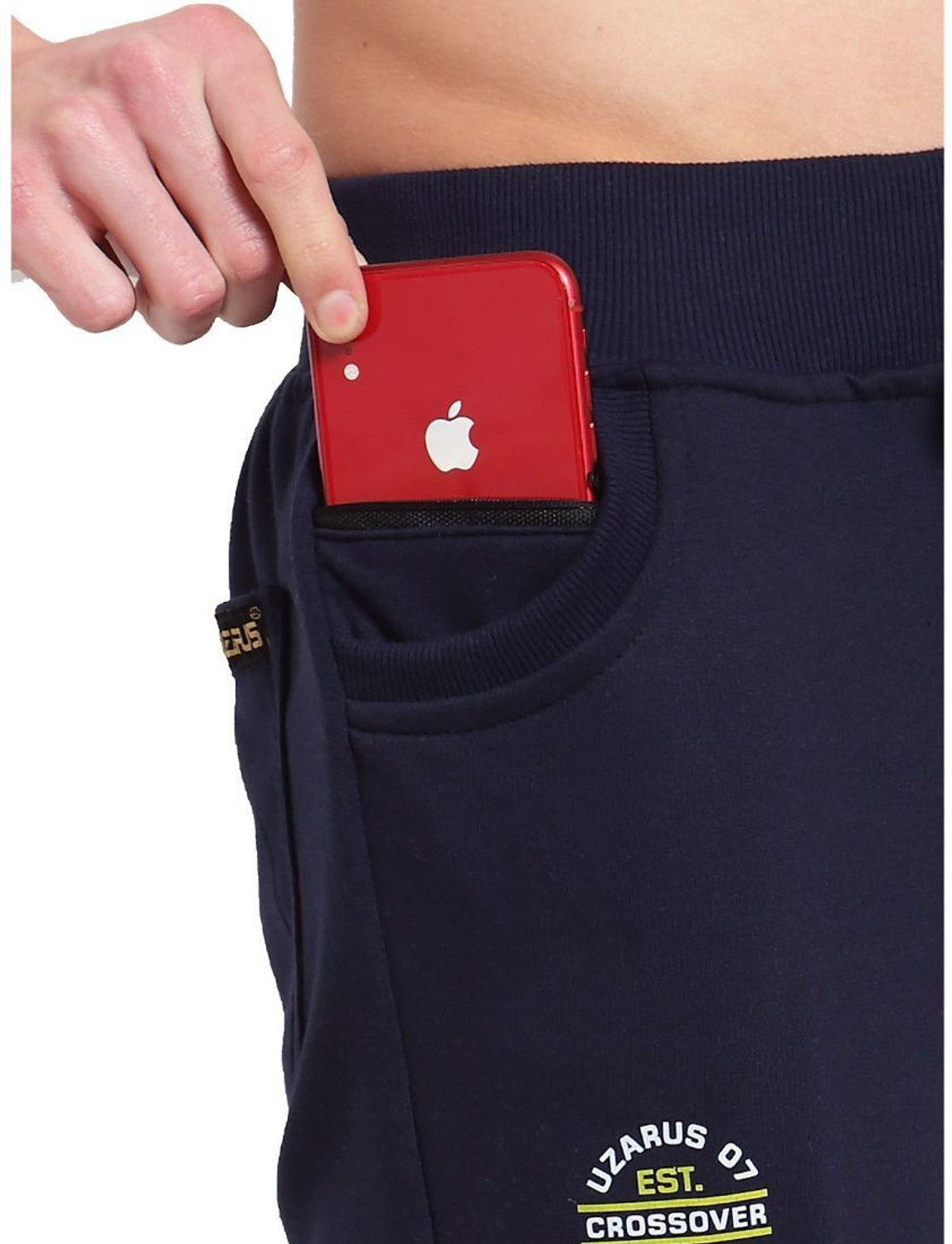 Image of UZARUS Printed Men Dark Blue Track Pants