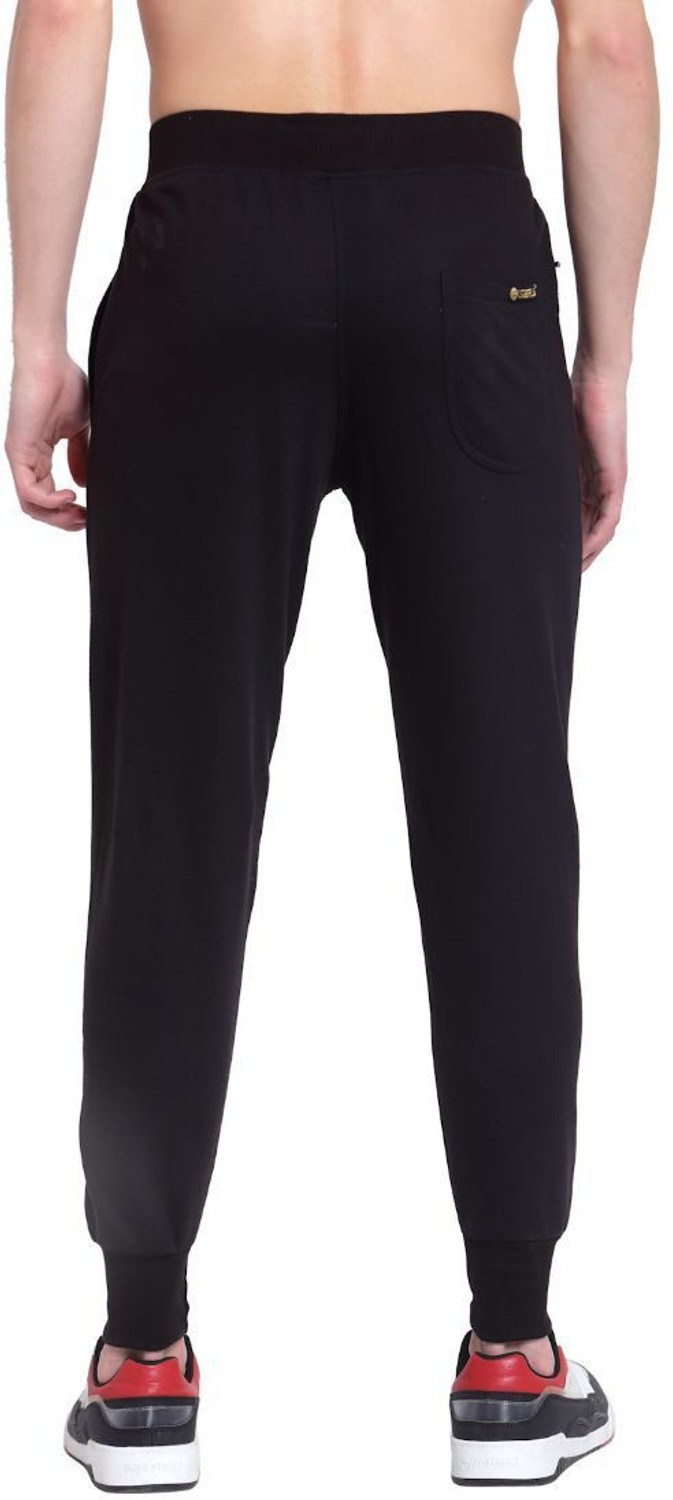 Image of UZARUS Printed Men Black Track Pants