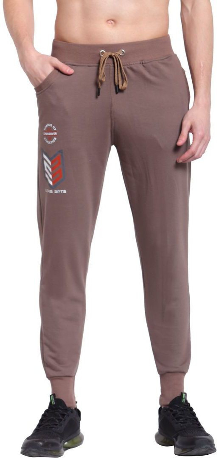 Image of UZARUS Printed Men Brown Track Pants