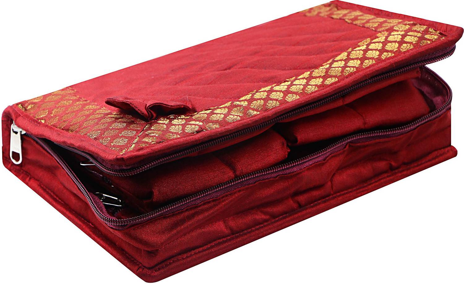 Billiondesigner Presents Makeup kit Quilted Cotton Material Jewellery Pouch Box organizer Makeup and Jewellery Kit Vanity Box