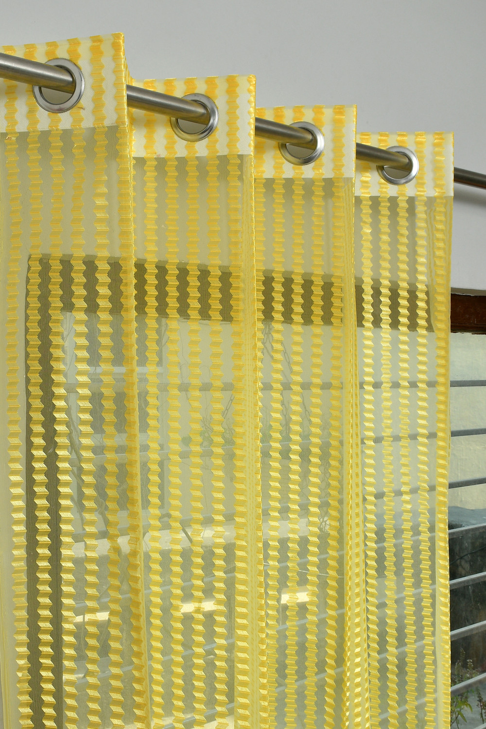 Image of Homefab India 244 cm (8 ft) Long Door Tissue Transparent Curtain (Pack Of 2)
