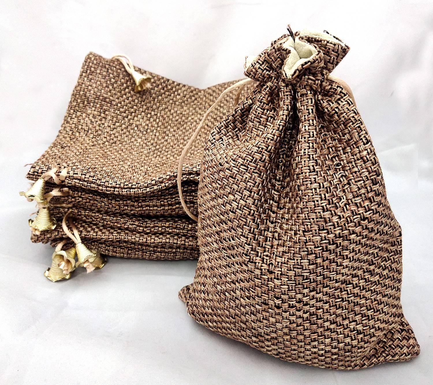 3A Featuretail 15pc 24cm x18cm Polka Dot Drawstring Bags Pouches Potli for Gift/Jewelry Packing Potli