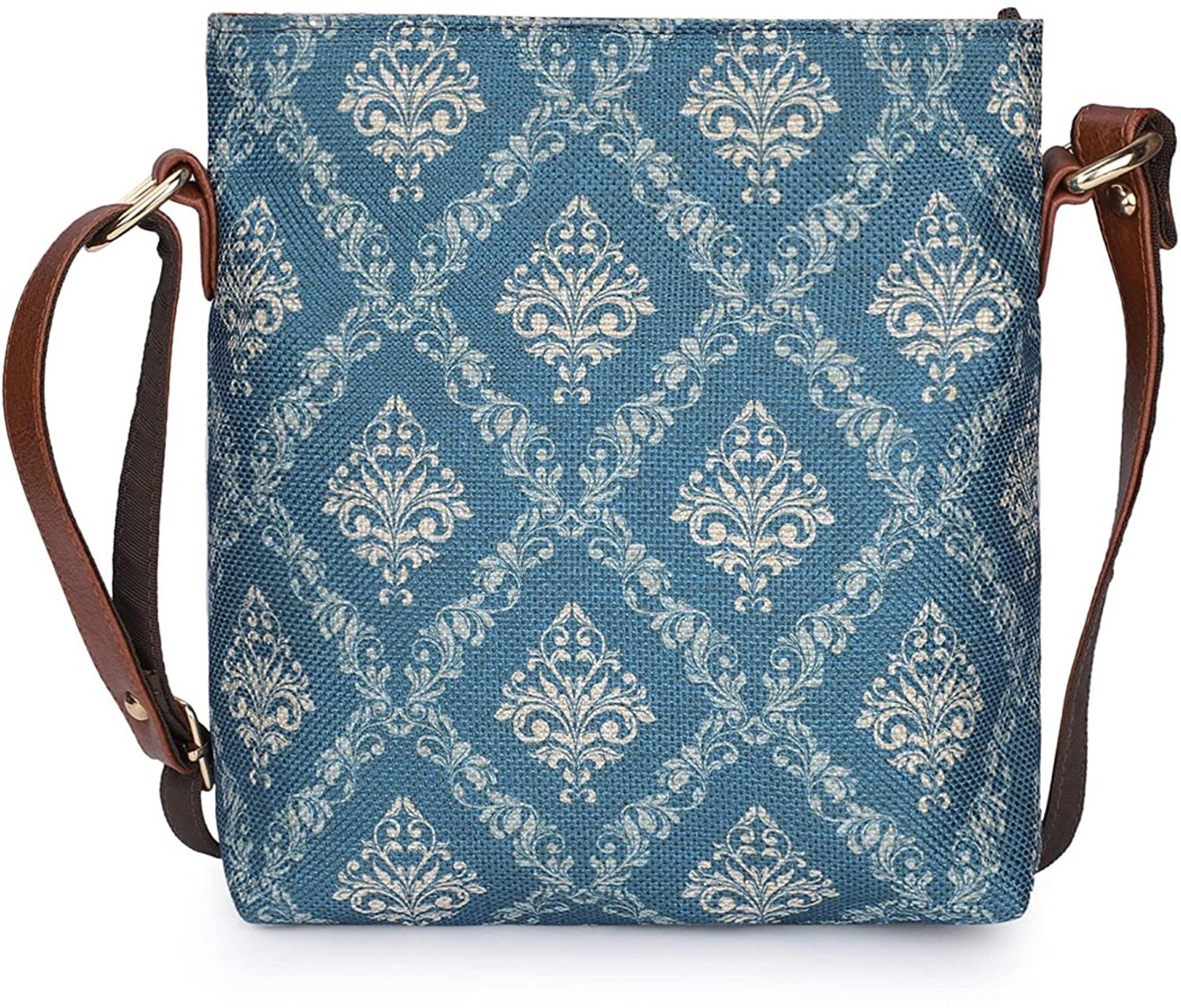 Image of The CLOWNFISH Blue Sling Bag Aahna Polyester Crossbody Sling bag for Women Ladies College Girls (Blue)