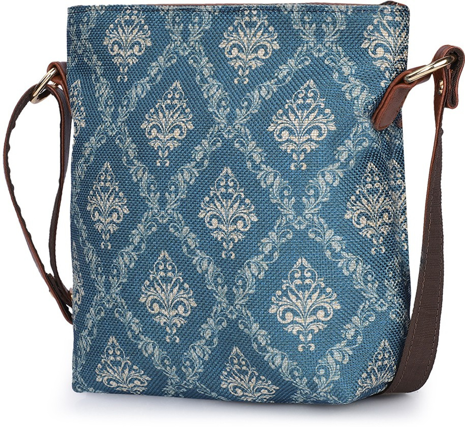 Image of The CLOWNFISH Blue Sling Bag Aahna Polyester Crossbody Sling bag for Women Ladies College Girls (Blue)