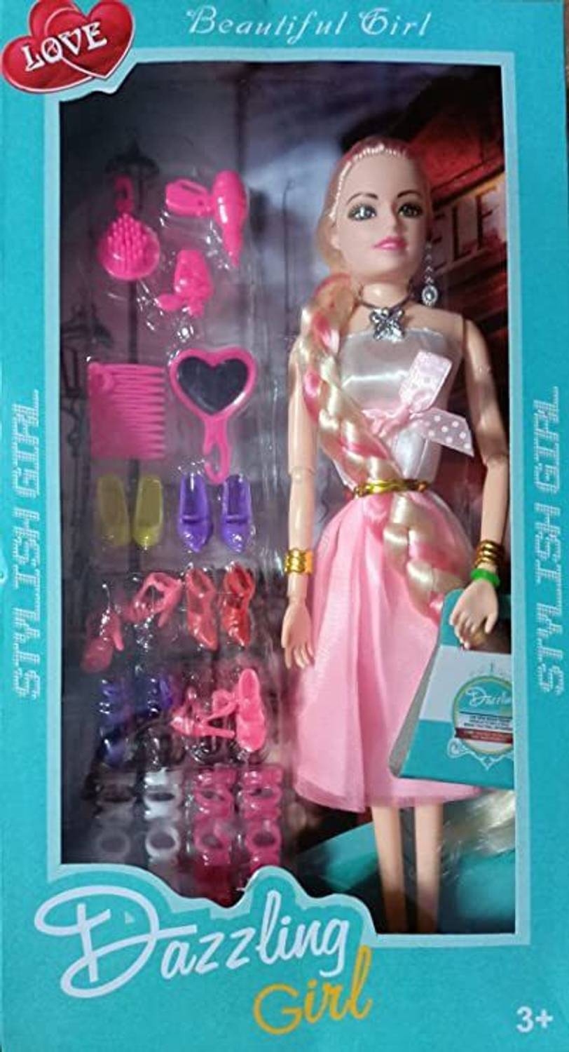 ADR PLAYZONE Dazzling Doll Set for Kids with Foldable Hands and Legs_(multicolour)